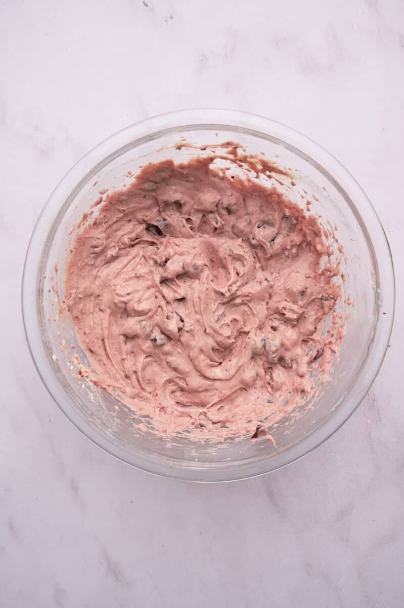 All the ingredients are mixed together.