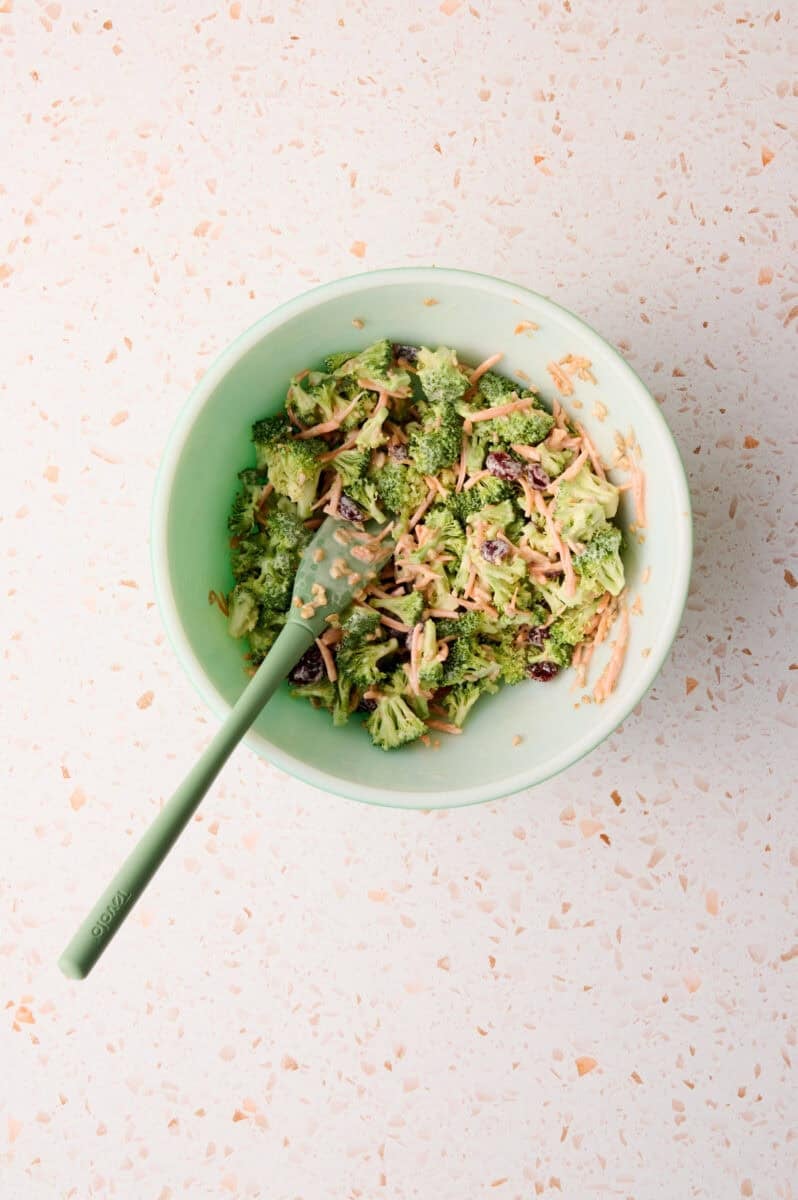 All the ingredients are mixed together in a bowl.