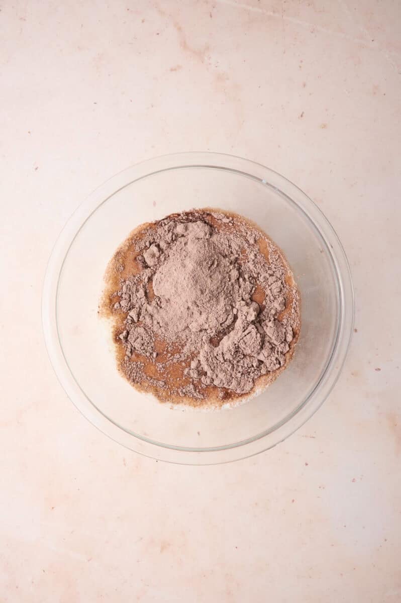 The pudding is being made in a large mixing bowl.